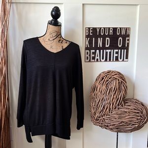 Black Scoop Neck Hi Low Tunic